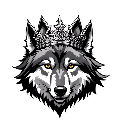 Wolf With A Crown tattoo design idea
