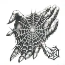 Spider Web Hand tattoo design idea