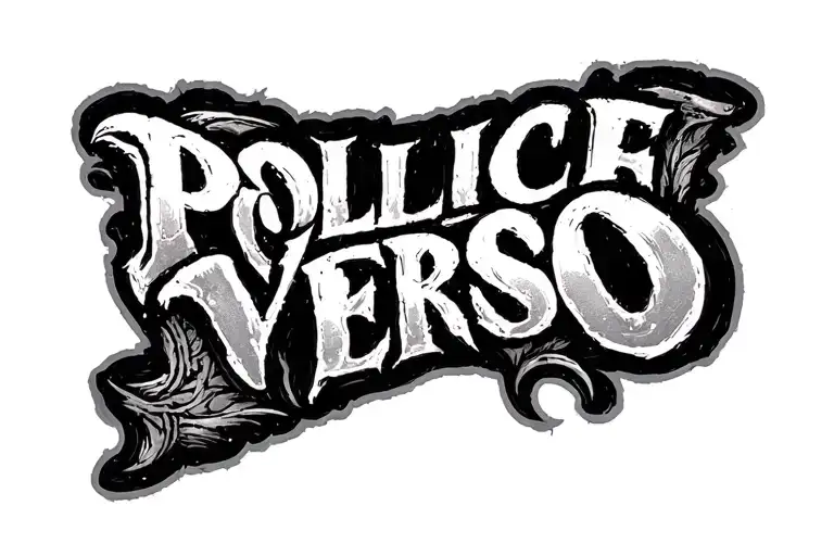 "POLLICE VERSO" writing on the inside of the bicep in trajon font tattoo design idea