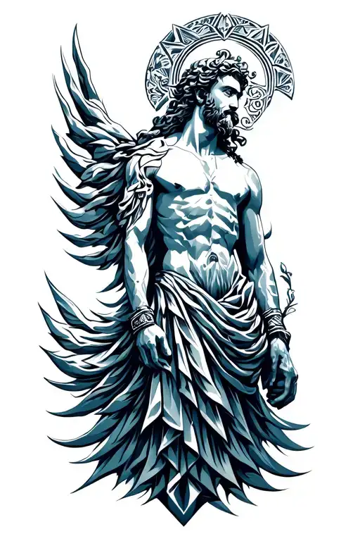 poseidon god tattoo design idea