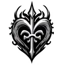 saints logo incorporated with heart tattoo design idea