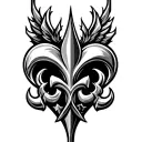 saints logo incorporated with heart tattoo design idea