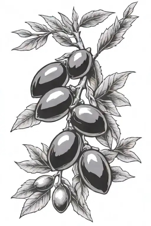 An olive twig with olives on it parallel an oak twig with acorns on it that go around the arm  tattoo design idea