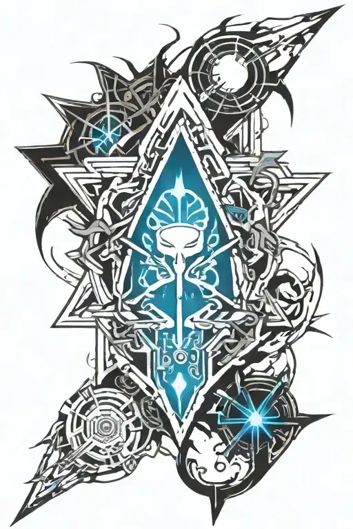 cyber sigilism style tattoo tattoo design idea