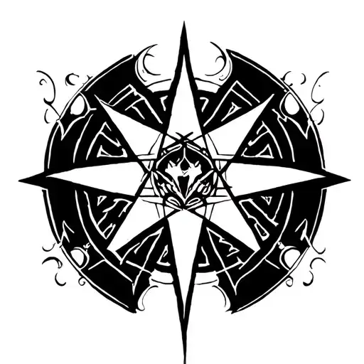 Crusader Cross  witch Wolf  witch pentagram tattoo design idea