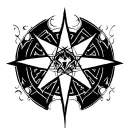 Crusader Cross  witch Wolf  witch pentagram tattoo design idea