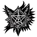 Crusader Cross  witch Wolf  witch pentagram tattoo design idea