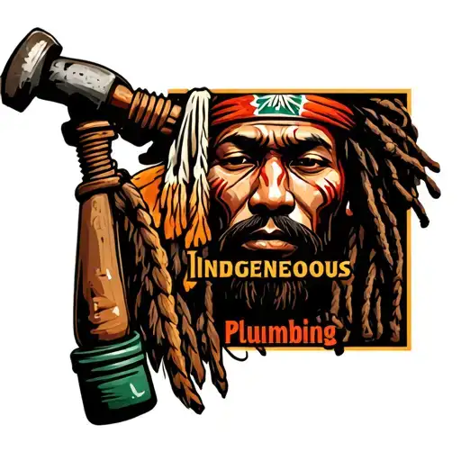 "Indigenous Plumbing " dreadlock painted face Native American plumber using jackhammer tattoo design idea