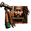"Indigenous Plumbing " dreadlock painted face Native American plumber using jackhammer tattoo design idea
