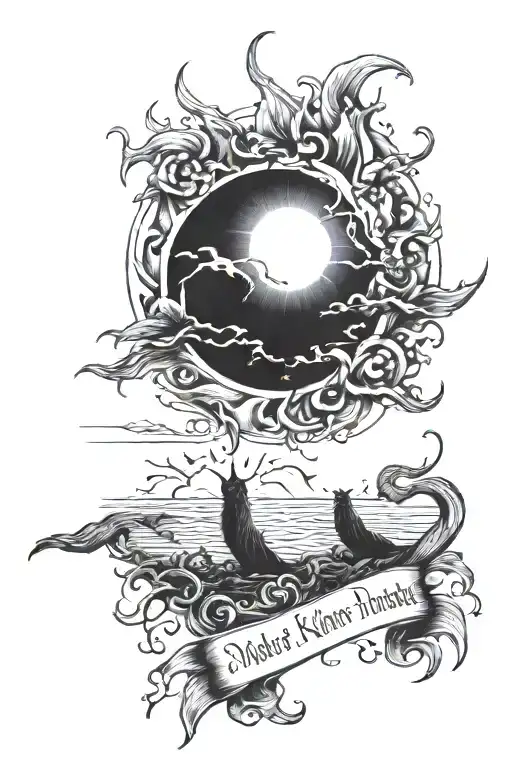 something dark with the quote "no matter how dark it gets the sun will always rise"  tattoo design idea
