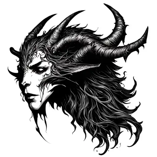  the whispering devil tattoo design idea