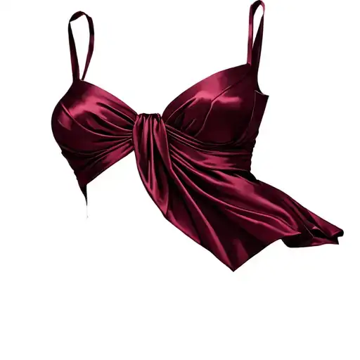 elegant evening dress made of satin in a deep burgundy color.**Top:**The chest area is very simple, with a fully clos tattoo design idea