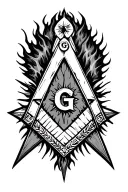 masonic blazing star tattoo design idea