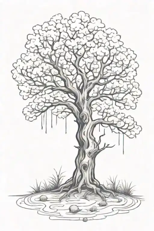 giving tree tattoo design idea