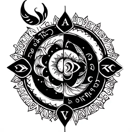 I want a tatoo design with karma symbol and which also consists these sanskrit words, "कालः सर्वं विरोपयति" . tattoo design idea