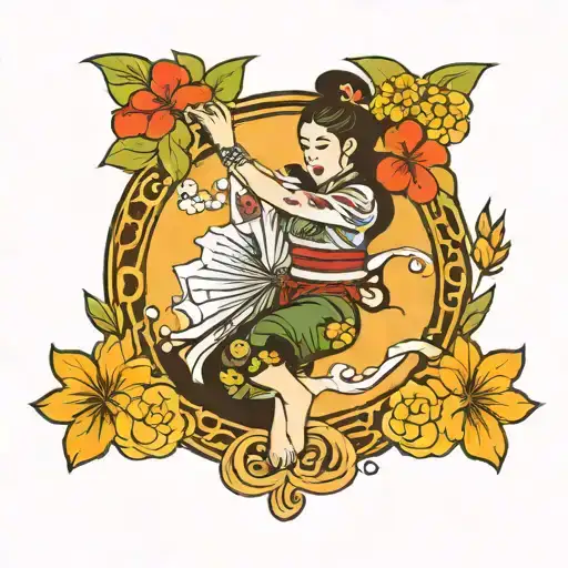 hula dancer tattoo design idea