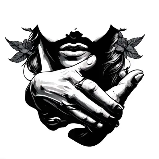 Hand Choking Neck tattoo design idea