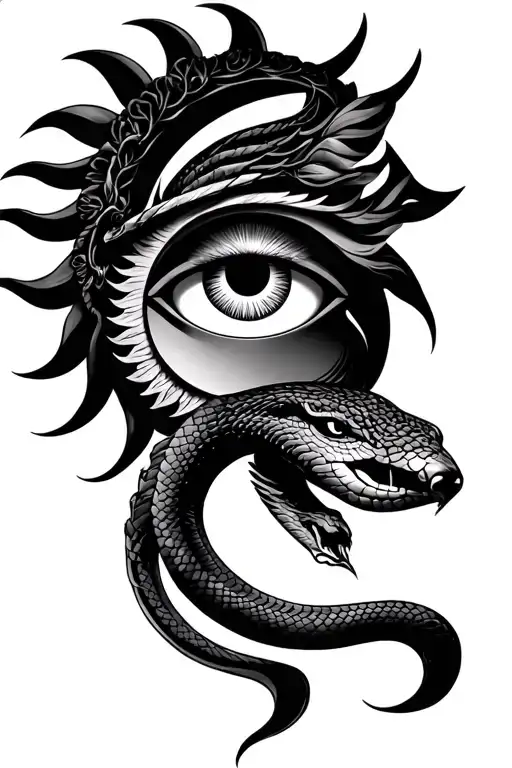 shiva third eye, shivas cobra, shivas crescent m ψ = 0 tattoo design idea