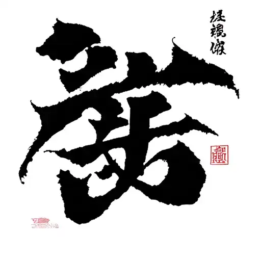 "Sabrina" Chinese characters 愛 and 永 tattoo design idea