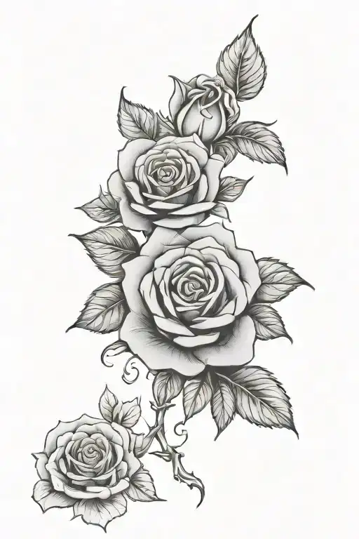 mandala roses blooming tattoo design idea