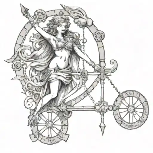 Libra and Sagittarius zodiac signs get your toys together tattoo design idea