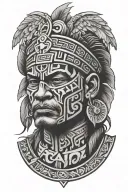 love, fight, war, god, life, Aztec, tribal band tattoo design idea