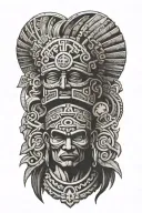 love, fight, war, god, life, Aztec, tribal band tattoo design idea