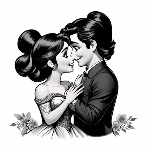 Disney Couple tattoo design idea