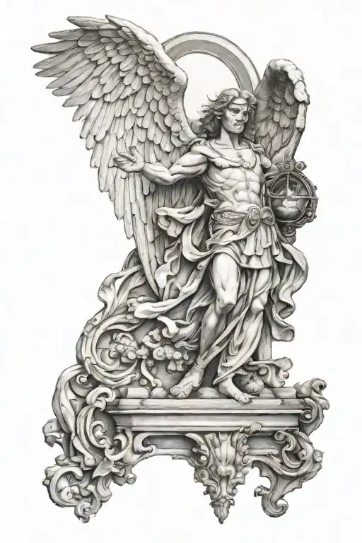 arch angel michael tattoo design idea