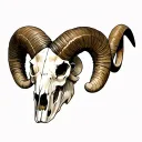 Aries ram skull tattoo design idea