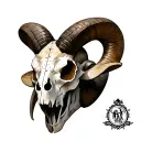 Aries ram skull tattoo design idea