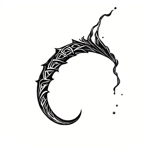 Full Black Nordic Drinking Horn Pouring Out tattoo design idea