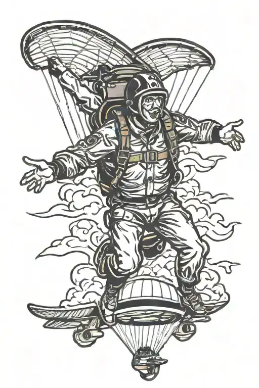 skydive tattoo design idea