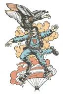 skydive tattoo design idea