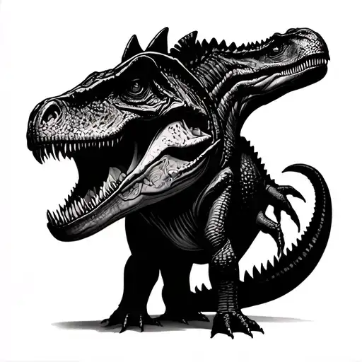 Make 3 minimulist small tattoos. All matching for 3 sibling, One of a vilocarapter, a Bronceosaurous, and a Spinosaurus. tattoo design idea