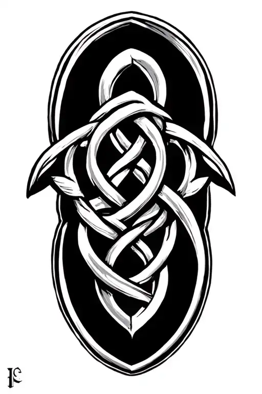 Celtic father daughter knot with capricorn zodiac sign tattoo design idea