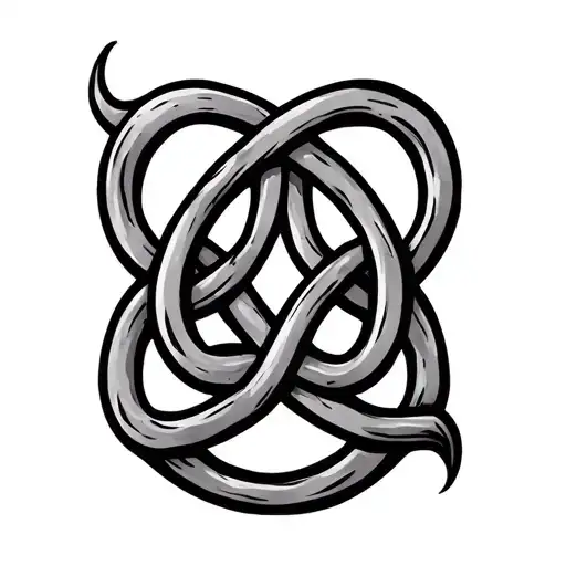witch knot symbol tattoo design idea
