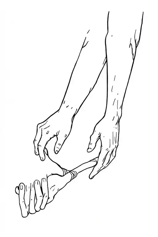 Dad and little son for forearm tattoo design idea