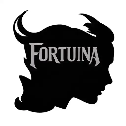 logo that says fortuna side profile tattoo design idea