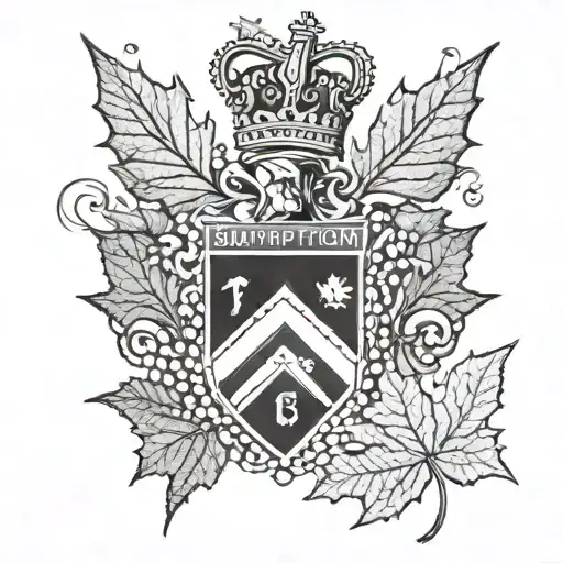 A dotwork tattoo of the Southampton FC logo with a maple leaf and a Welsh dragon, combining interests in football, Canada, and Cardiff tattoo design idea