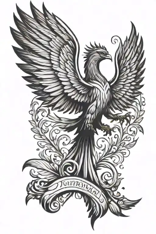 liver bird wings spread YNWA writing tattoo design idea