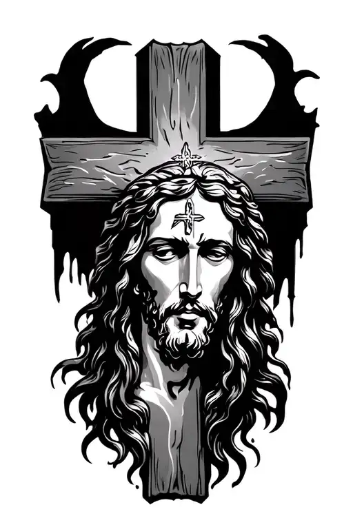 Jesus cross tattoo design idea