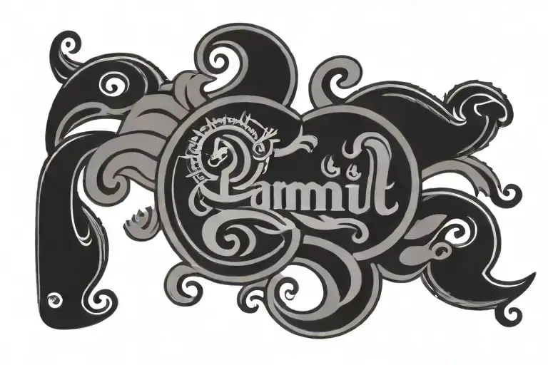 Tamil language logo combined tattoo design idea