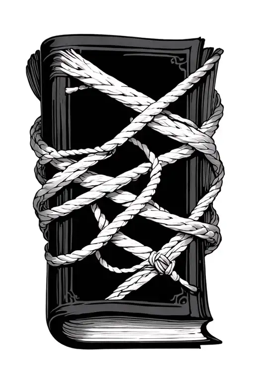 book surrounded bondage tattoo design idea
