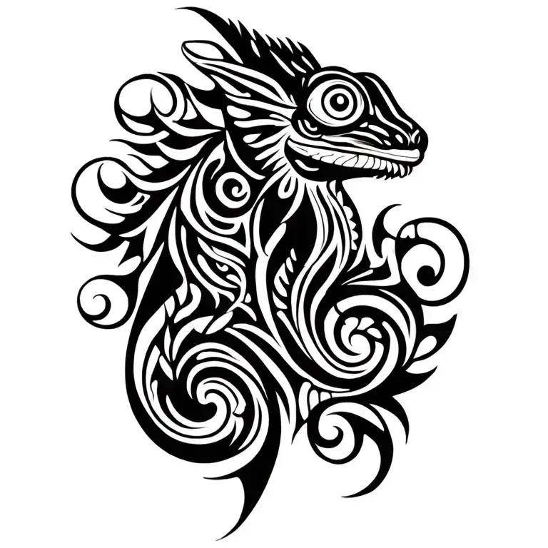 chameleon tattoo design idea