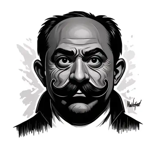 no face symbols representing Markiplier's ego Wilford Warfstache and shows both his silly side and his kind side tattoo design idea