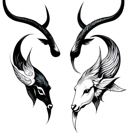 taurus, Gemini, aquarius and pisces tattoo design idea