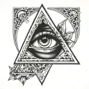 triangle under the eye and a divided rhombus above the eye tattoo design idea
