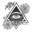 triangle under the eye and a divided rhombus above the eye tattoo design idea