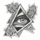 triangle under the eye and a divided rhombus above the eye tattoo design idea